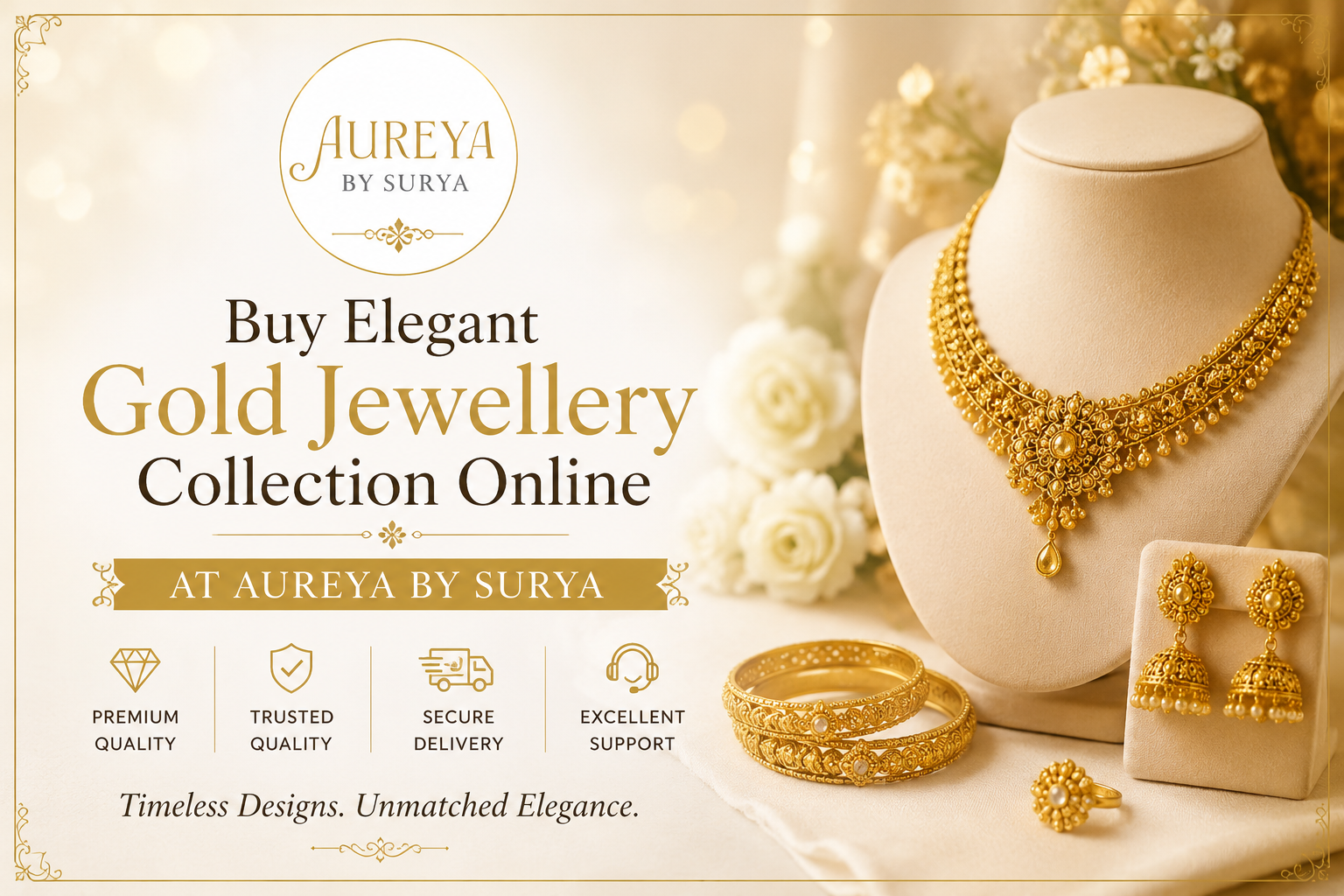 Buy Elegant Gold Jewellery Collection Online at Aureya by Surya