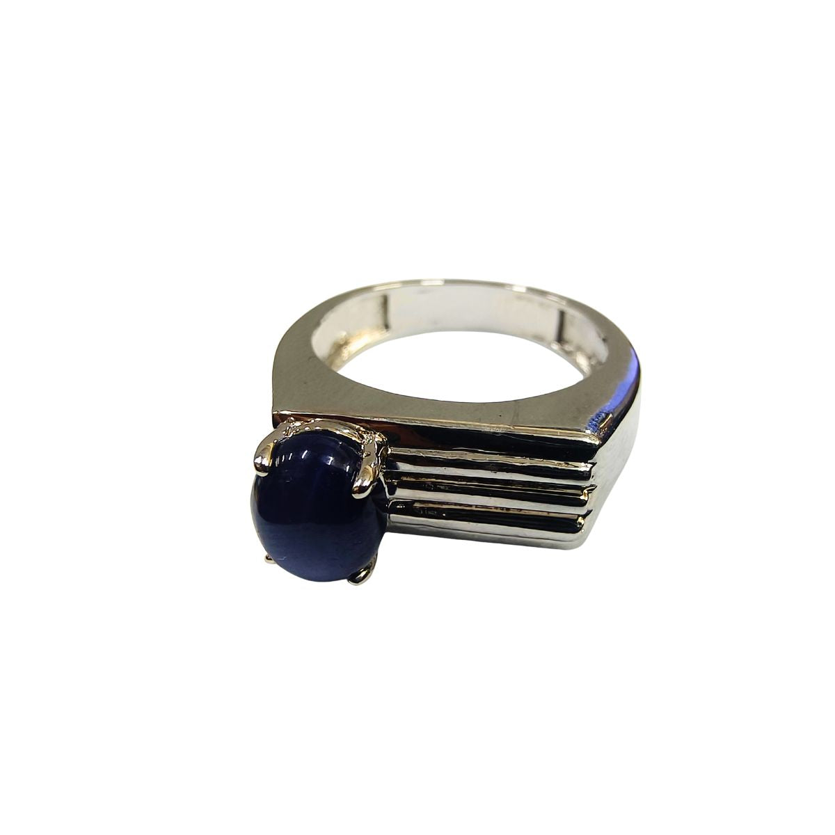 Lundi Blue Star Silver Ring for Men