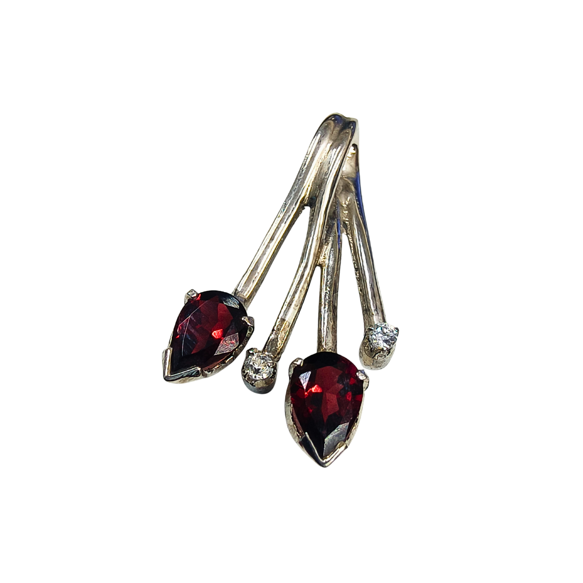 Statement Pear-Shaped Garnet Pendant with Zirconia