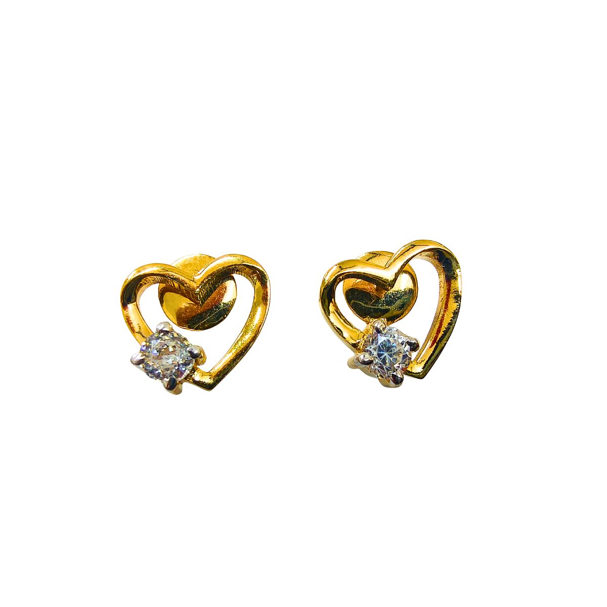 Sparkling Zircon Gold-Plated Eartop