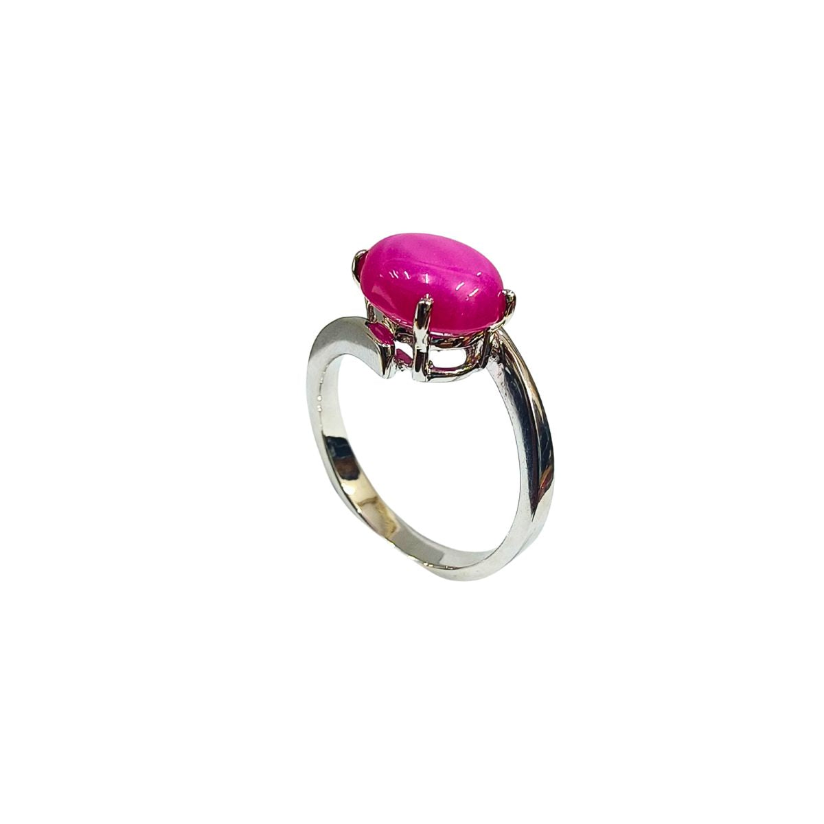 Elegant Pink Lundi Star Ring in Pure Silver