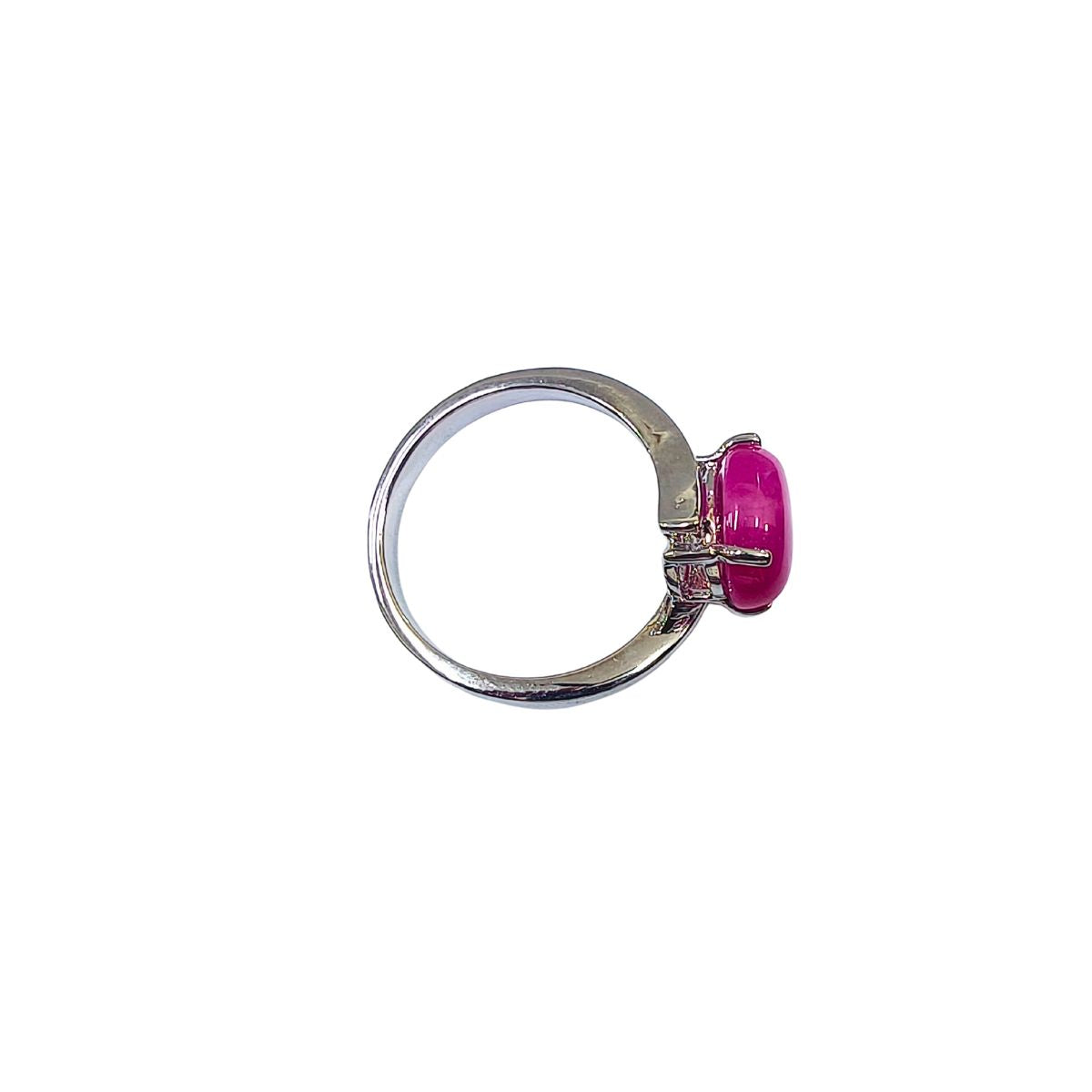 Elegant Pink Lundi Star Ring in Pure Silver