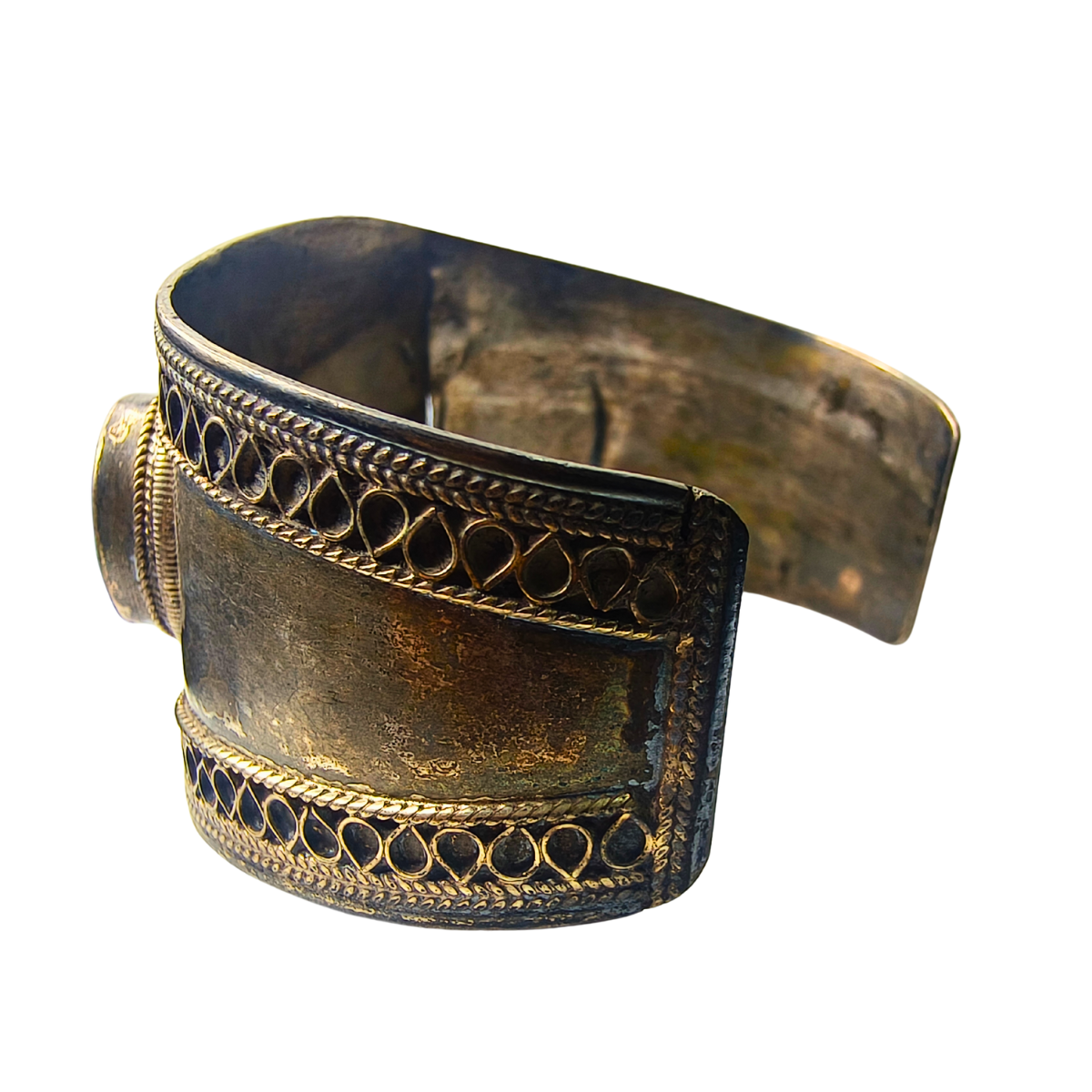 Heritage Malachite Bangles in Oxidised Silver
