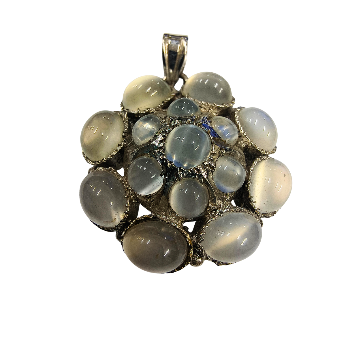 Mystic Glow Moonstone Cluster Pendant