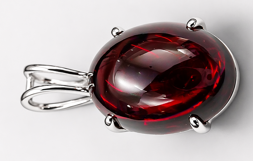 More than a gemstone… a feeling  Garnet Cabocheon Pendant