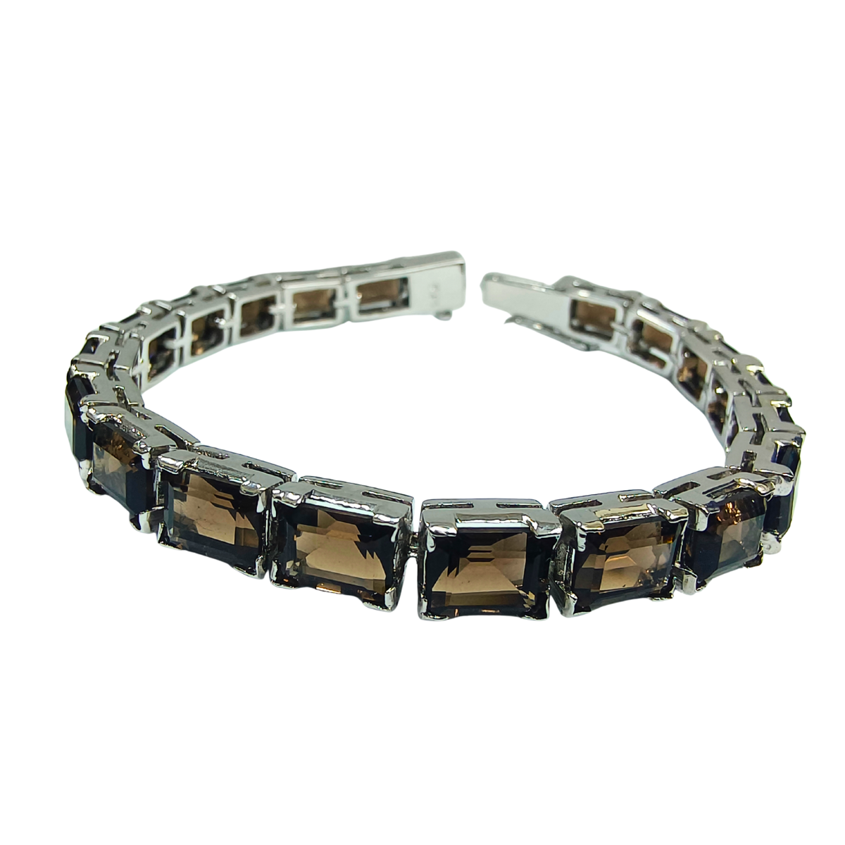 Classic Smoky Topaz Silver Statement Bracelet