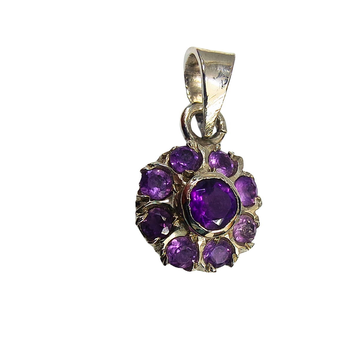 Purple Amethyst Silver Pendant