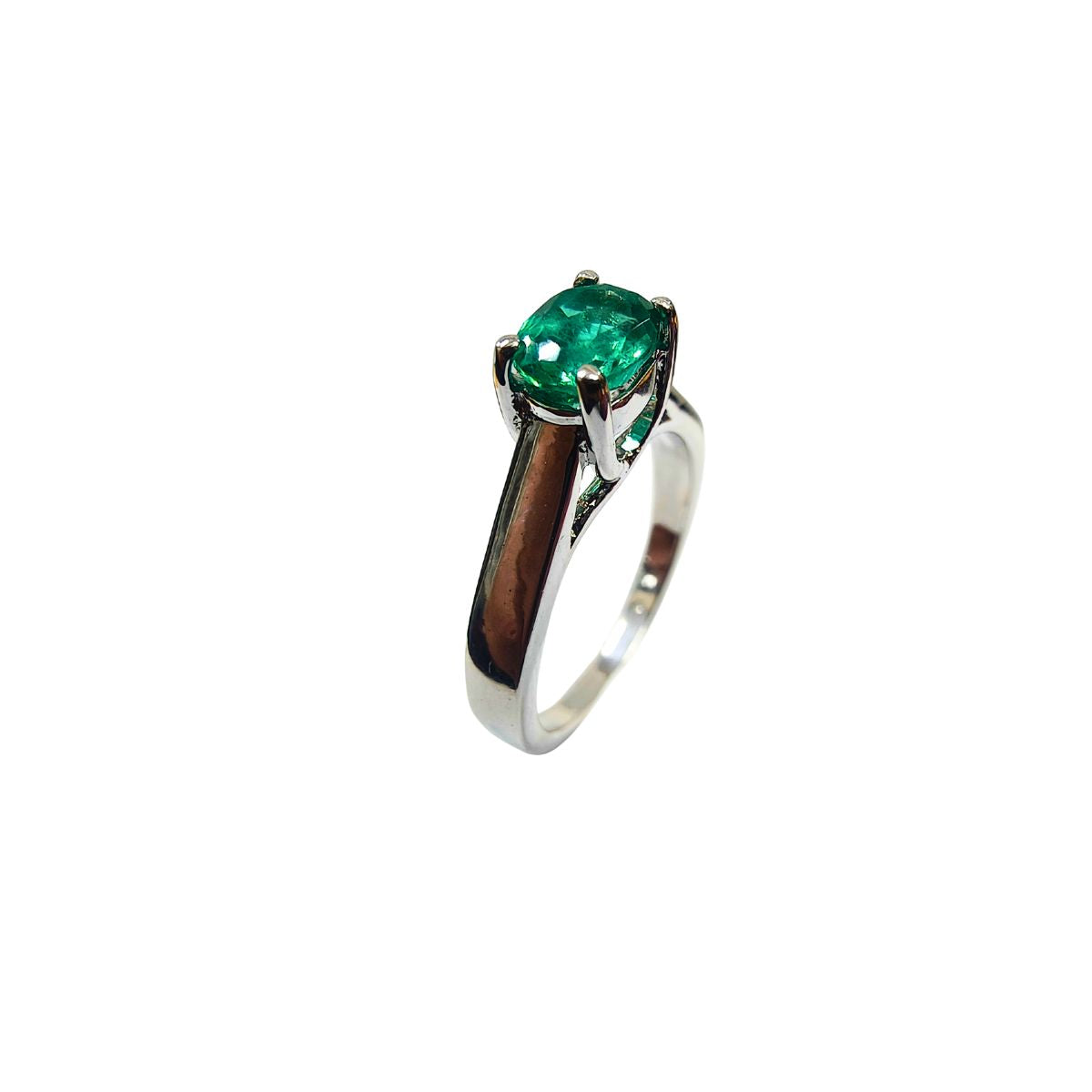 925 Sterling Silver Emerald Ring 1CT with Budh Gemstone