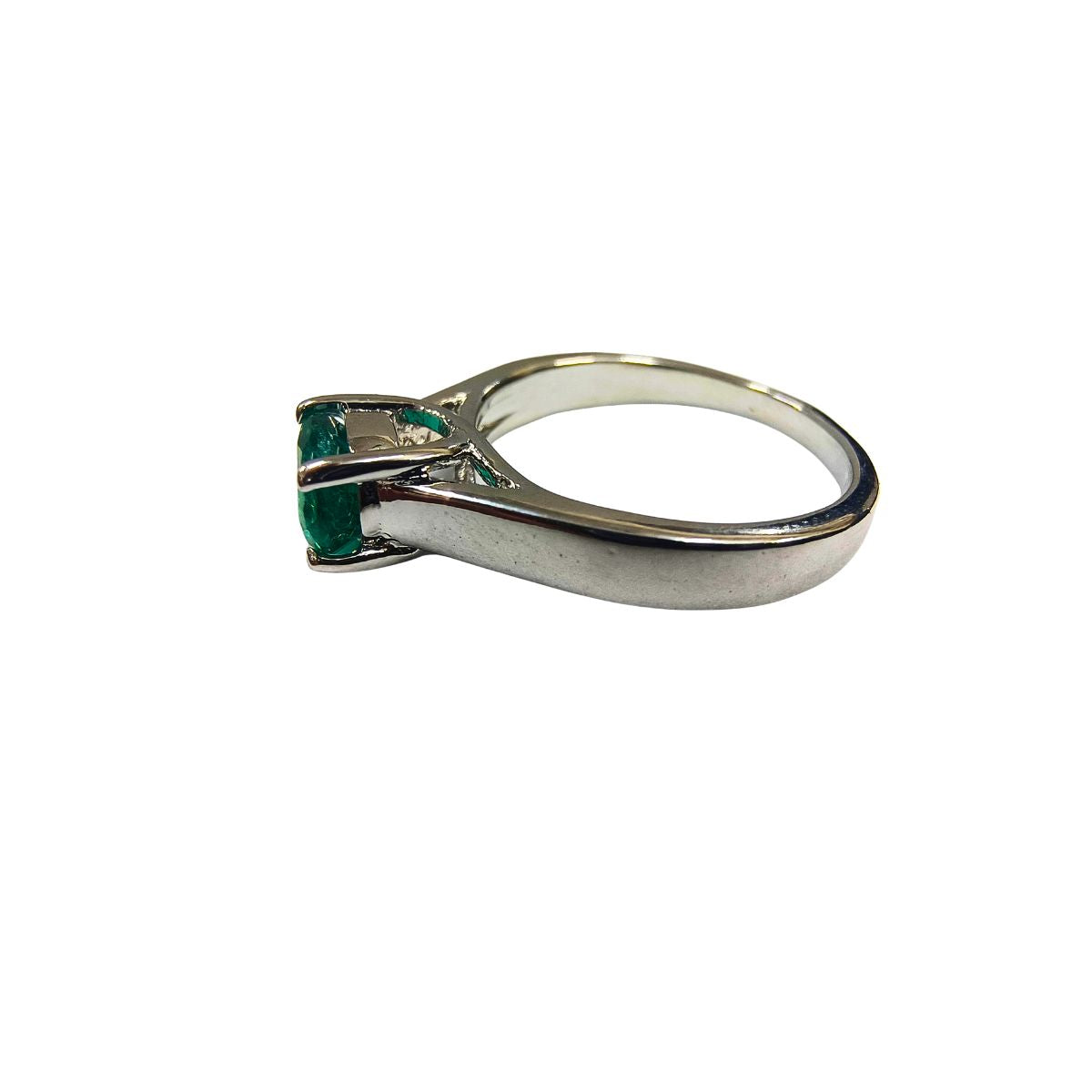 925 Sterling Silver Emerald Ring 1CT with Budh Gemstone