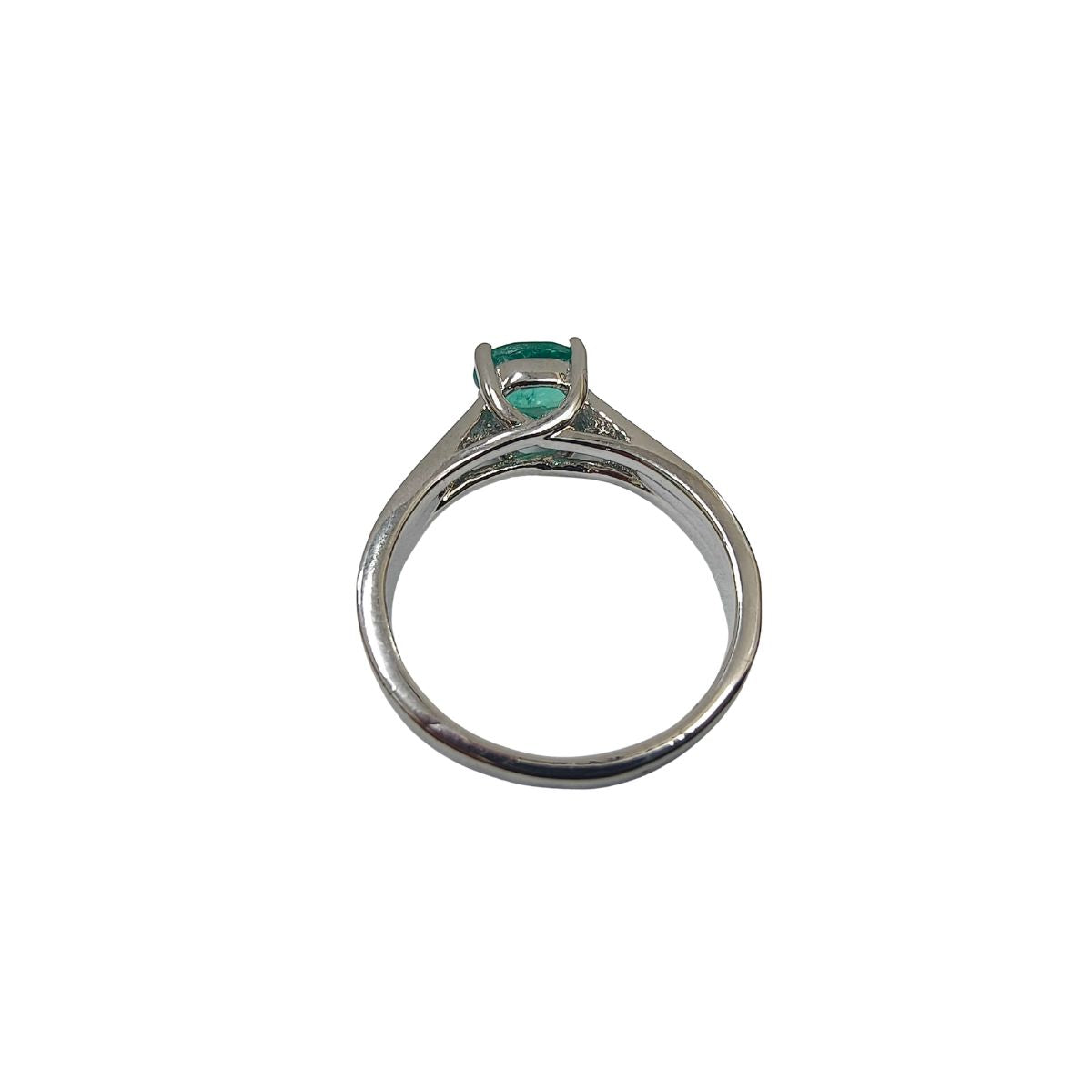 925 Sterling Silver Emerald Ring 1CT with Budh Gemstone