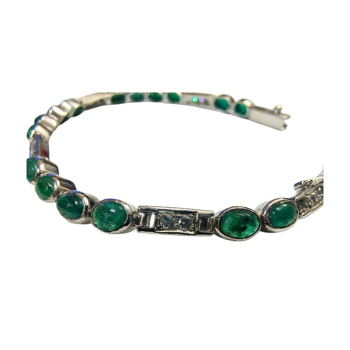 Emerald Radiance Bracelet with Zircon Accents