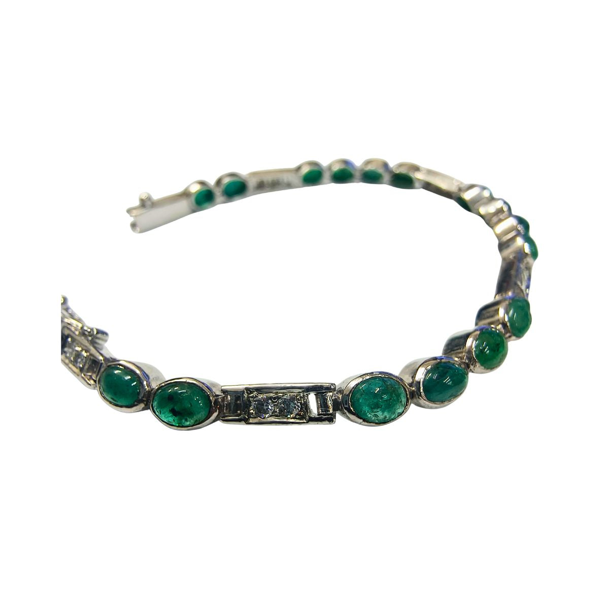 Emerald Radiance Bracelet with Zircon Accents