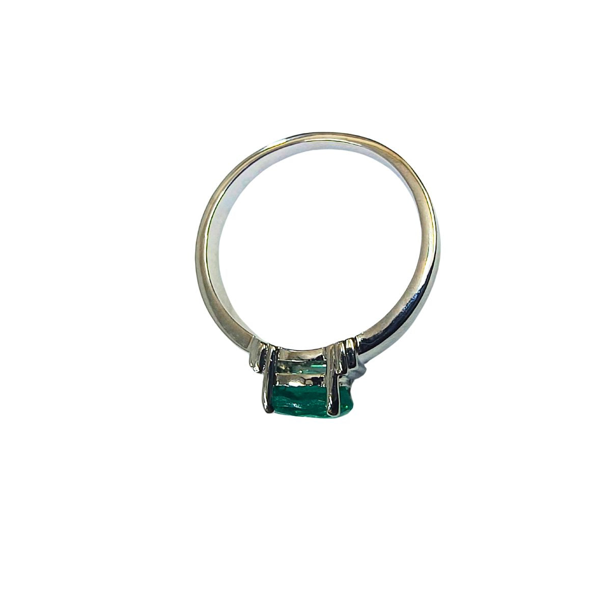 Elegant Emerald Silver Ring with Budh Gemstone