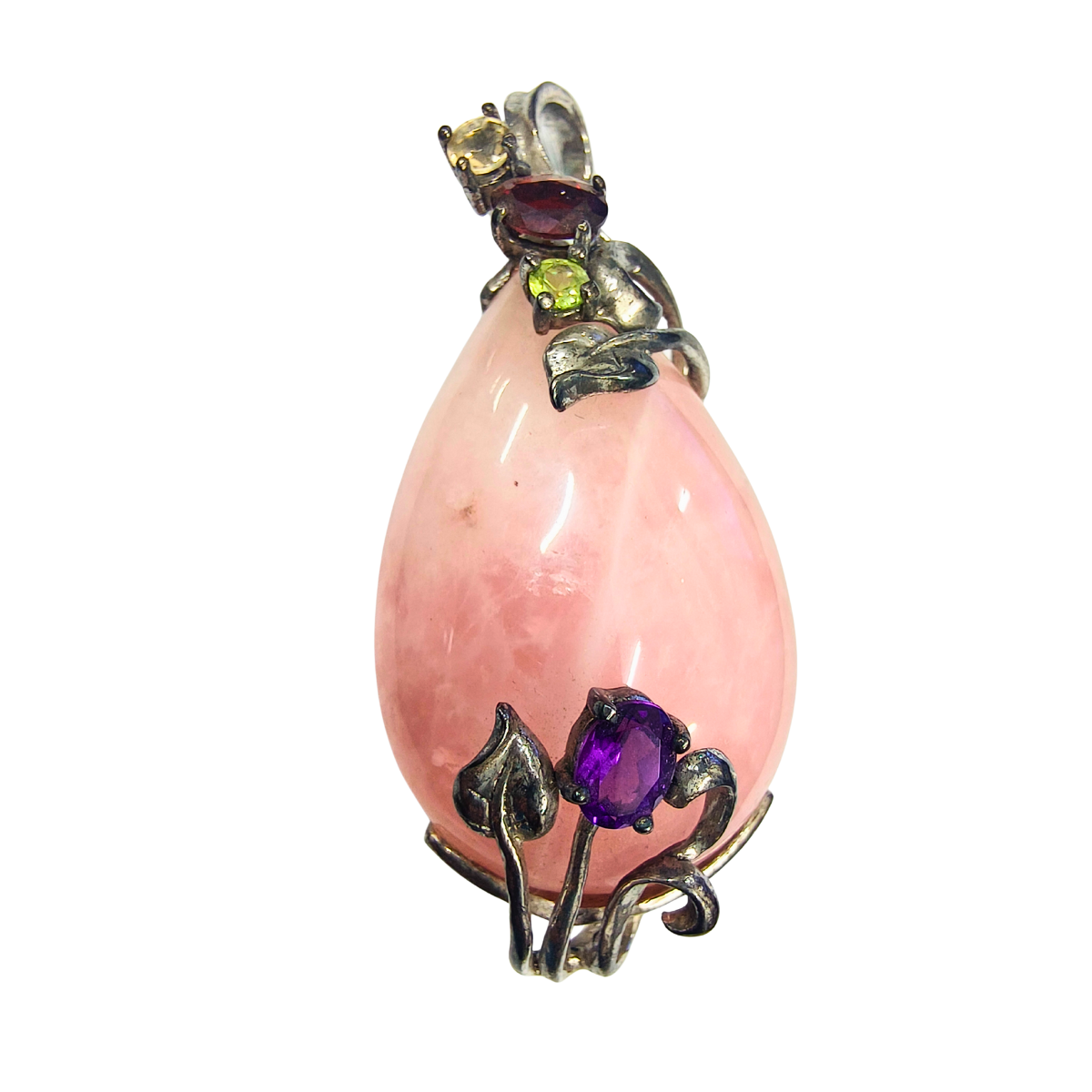 Enchanted Rose Quartz Teardrop Pendant