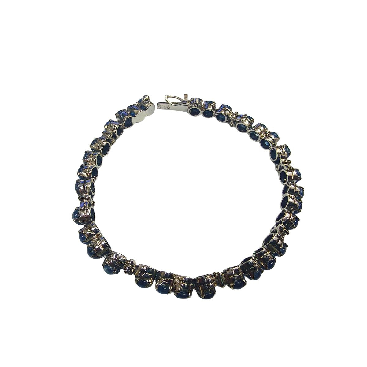 Elegant Blue Sapphire Cabochon Bracelet