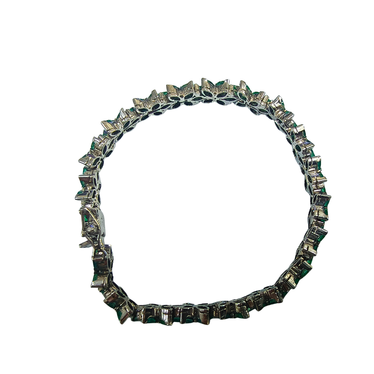 Timeless Emerald & Zirconia Petal Bracelet