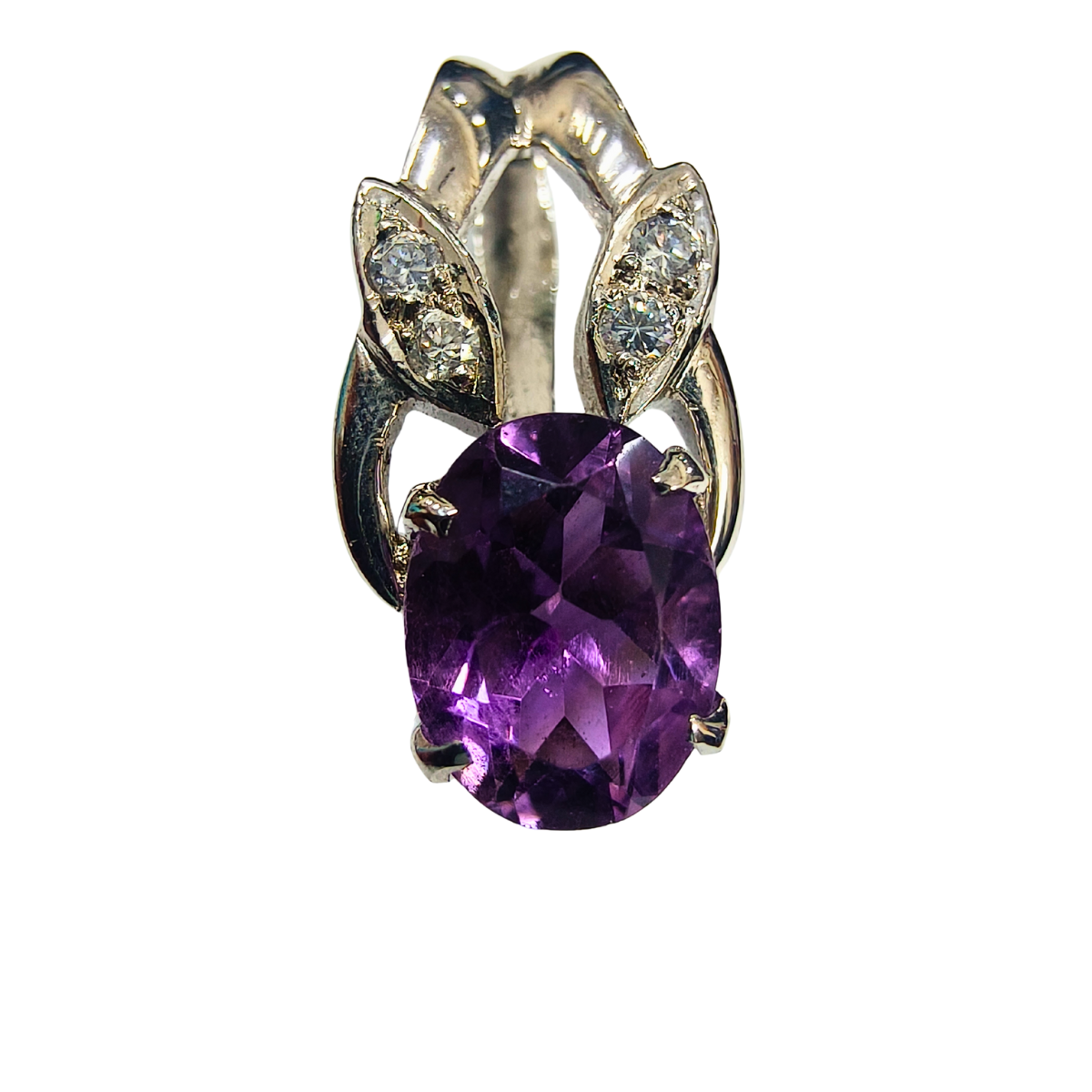 Violet Glow Amethyst & Zirconia Necklace Pendant