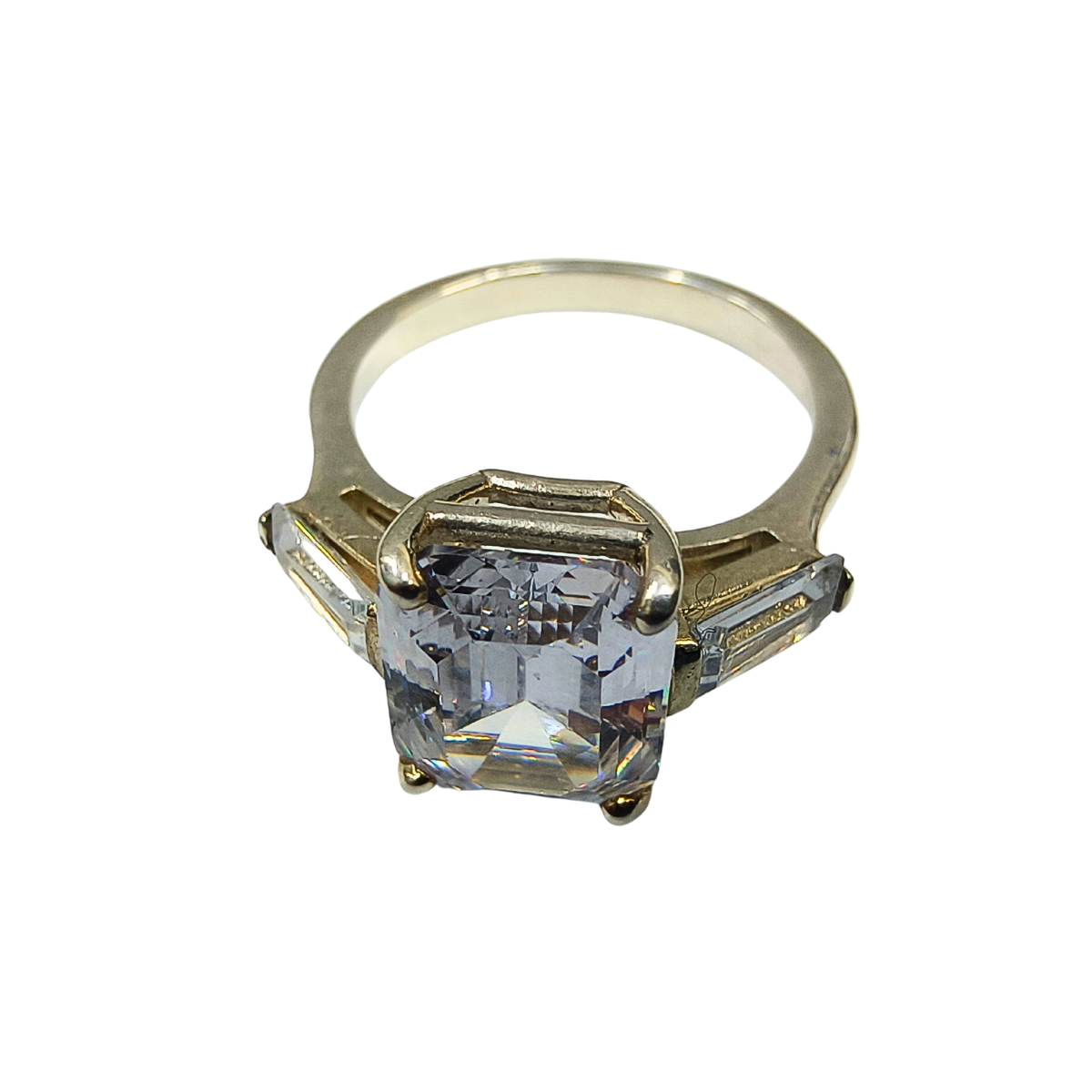 Elegant Rectangle Baguette Zirconia Ring