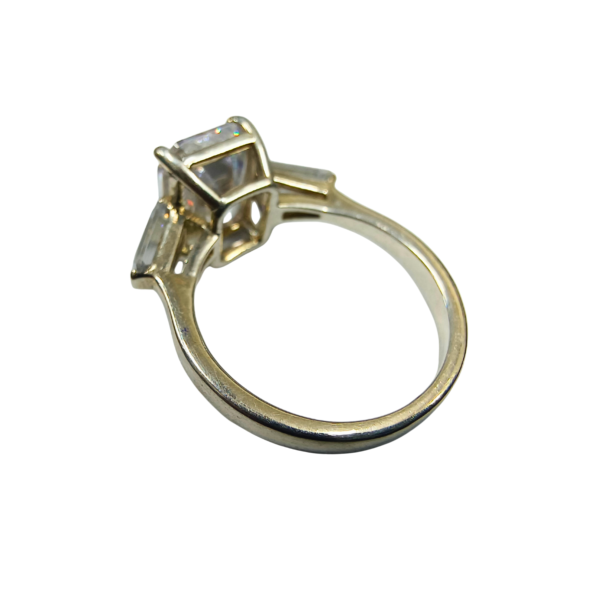 Elegant Rectangle Baguette Zirconia Ring