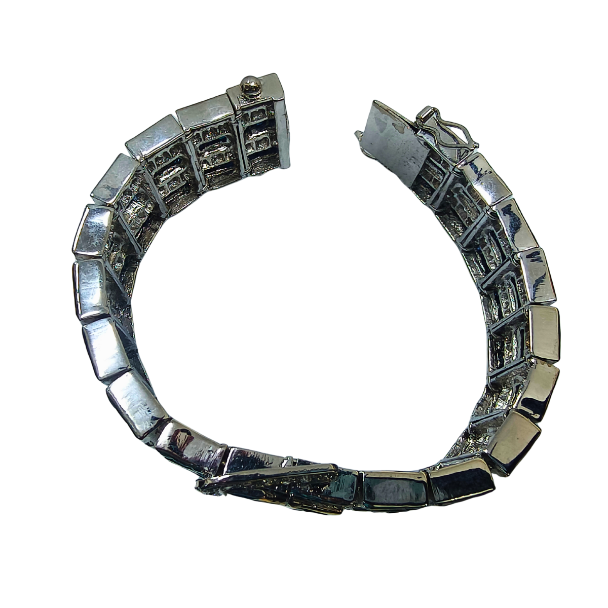 Geometric Blue Sapphire & Zircon Bracelet