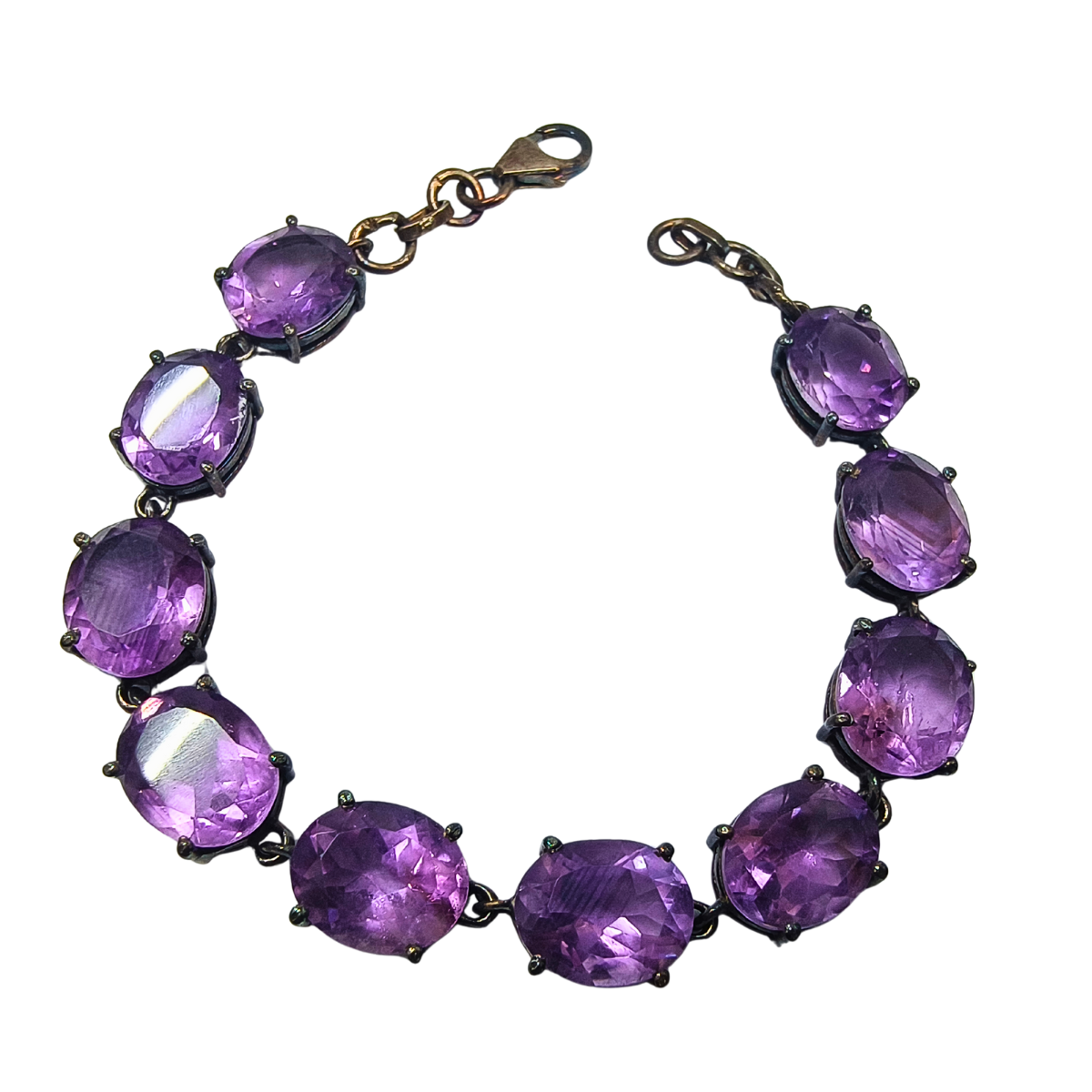 Regal Oval-Cut Amethyst Bracelet