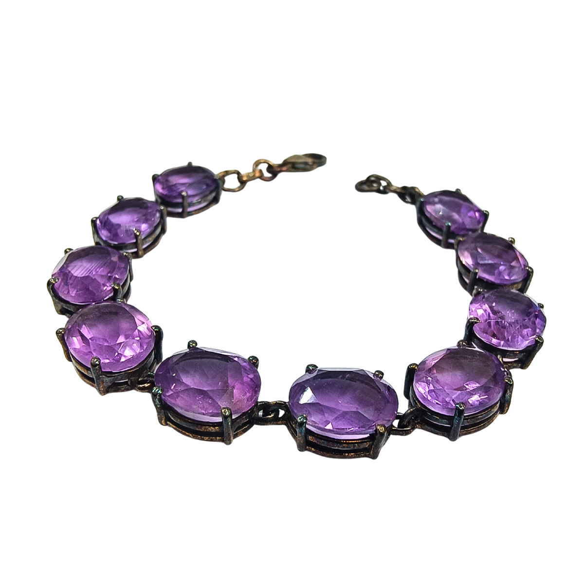 Regal Oval-Cut Amethyst Bracelet