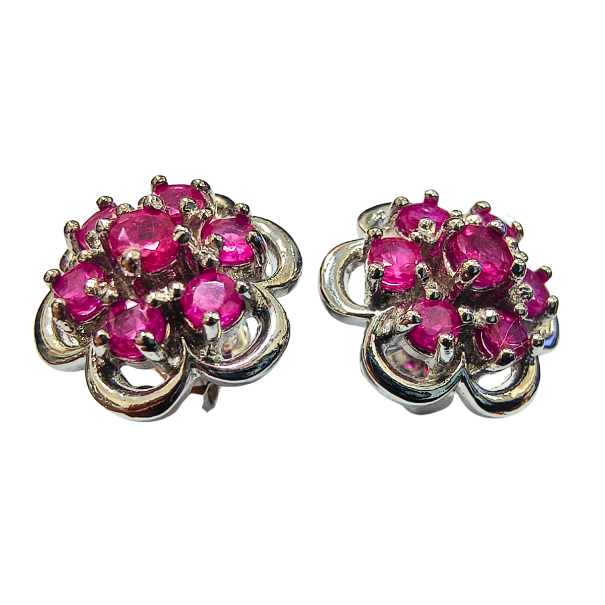 Ruby Floral Stud Earrings