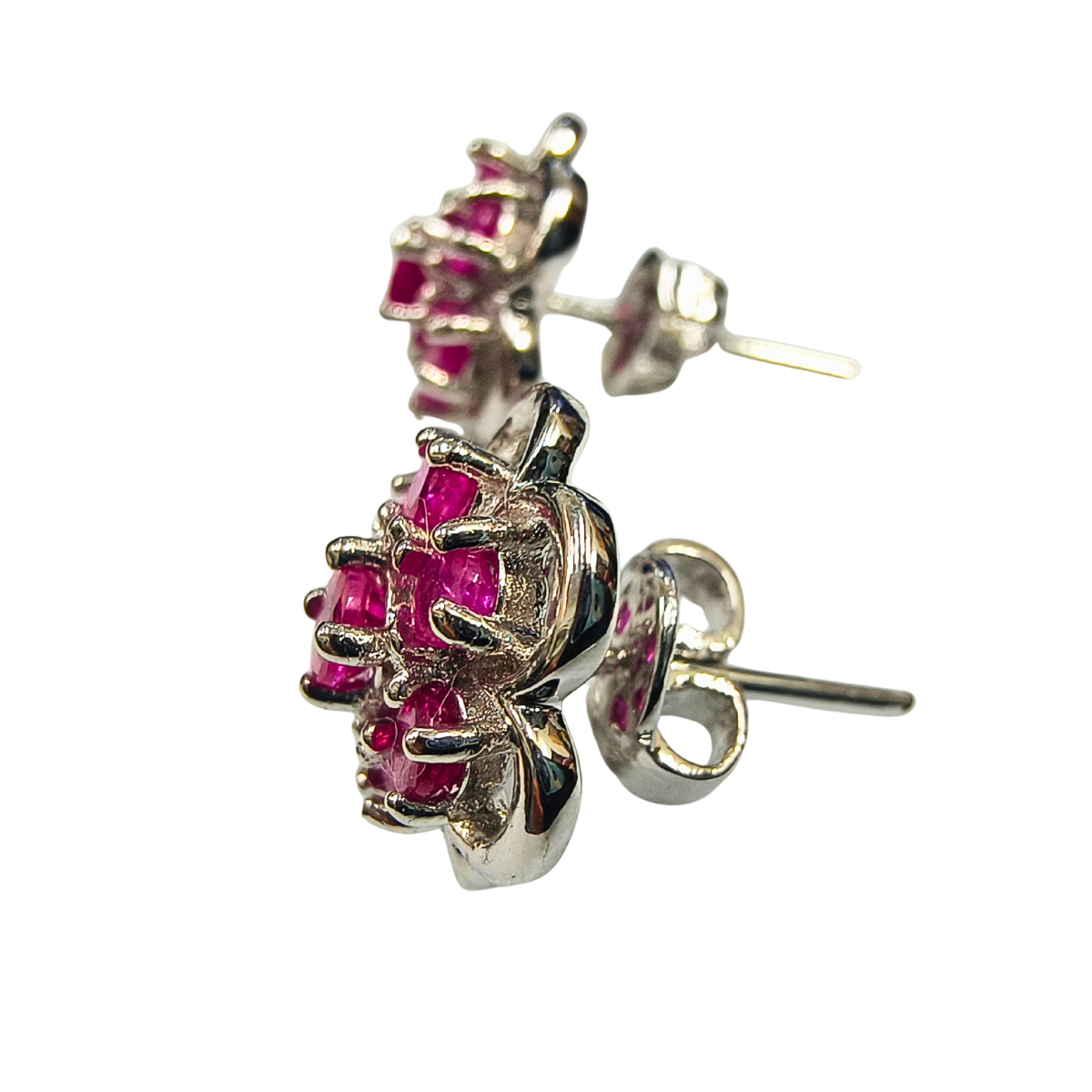 Ruby Floral Stud Earrings
