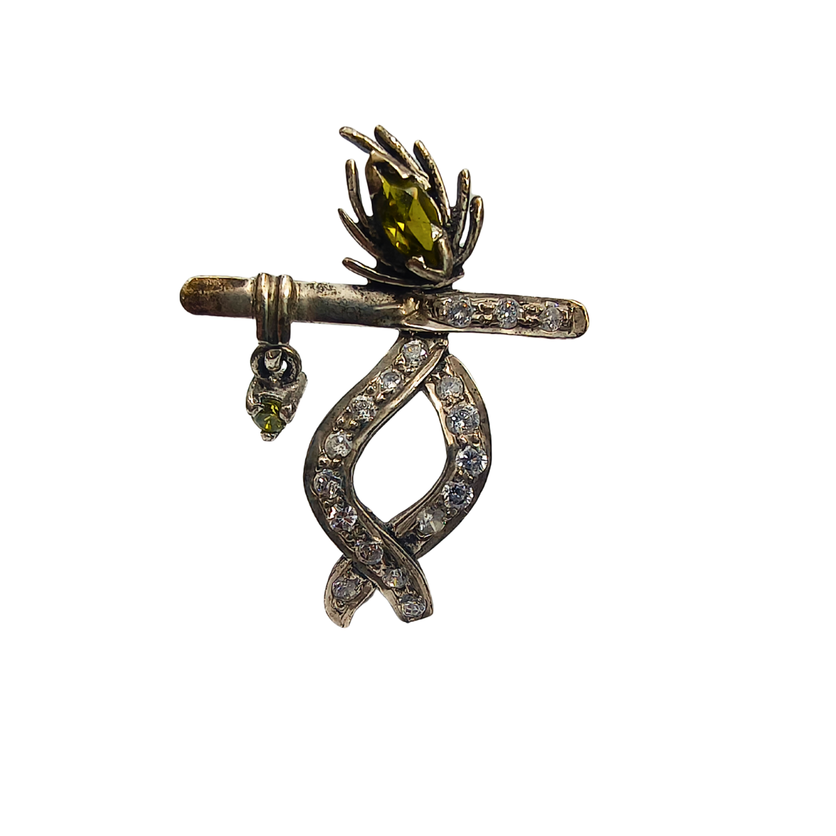 Green Lord Krishna Pendant in Zirconia