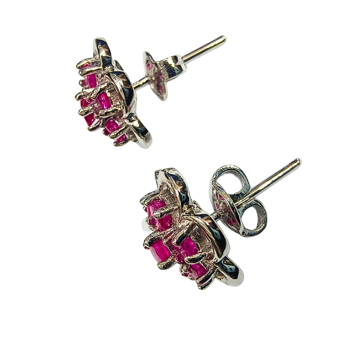 Ruby Floral Stud Earrings