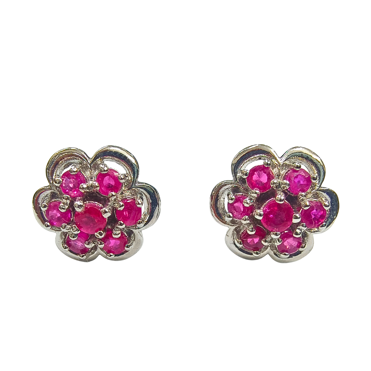 Ruby Floral Stud Earrings