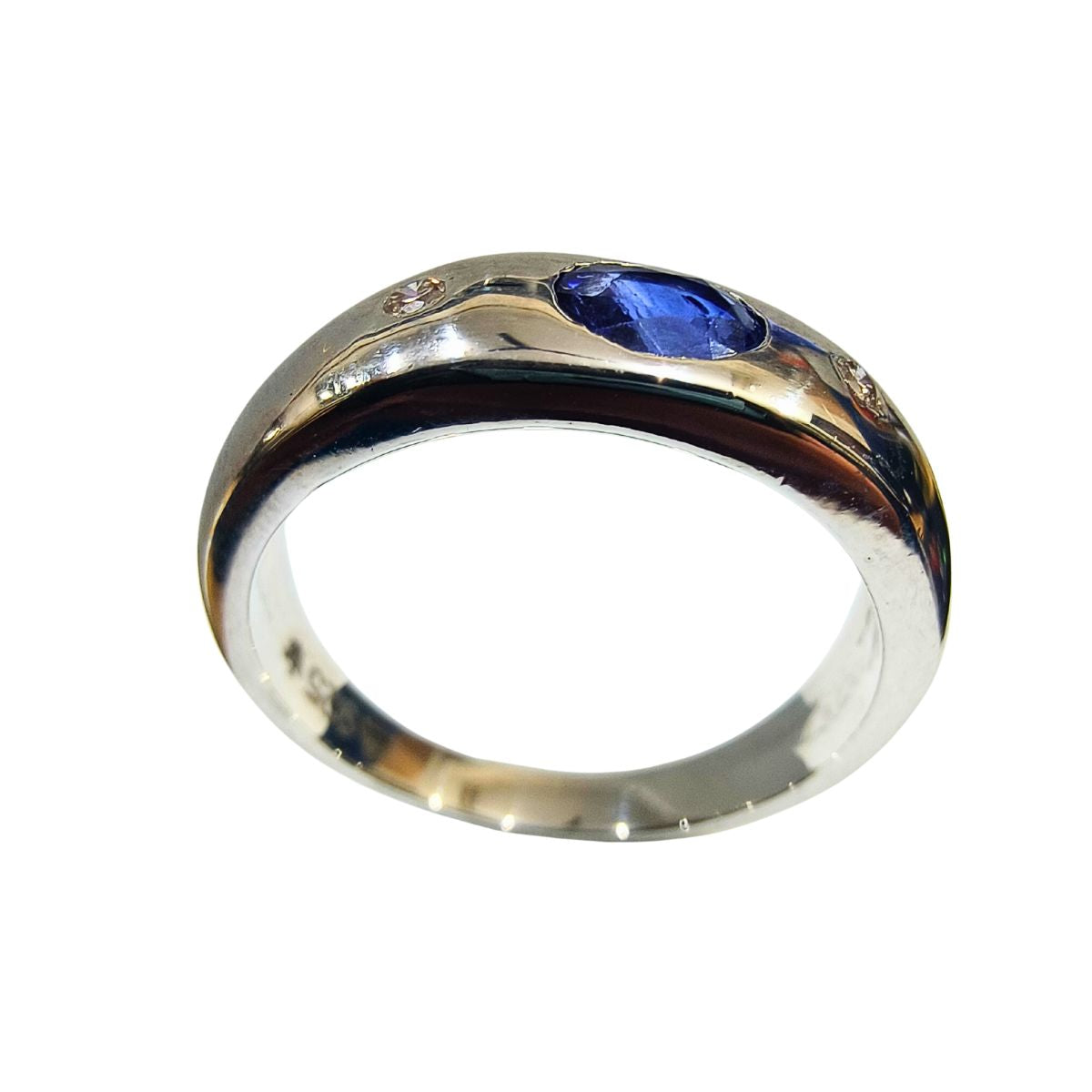 Modern Blue Sapphire Diamond (Lab Grown) Ring