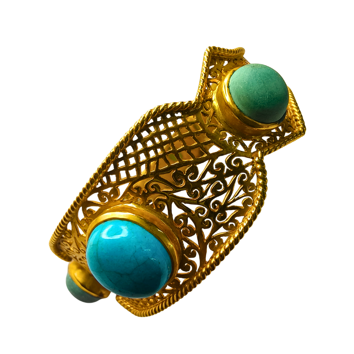 Luxe Turquoise & 18K Gold-Plated Silver Bangle