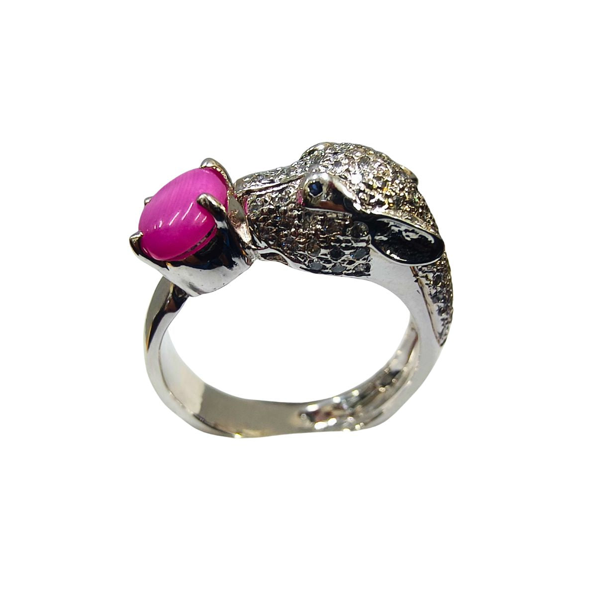 Lion Face Ring with Lundi Star & Lab Diamonds