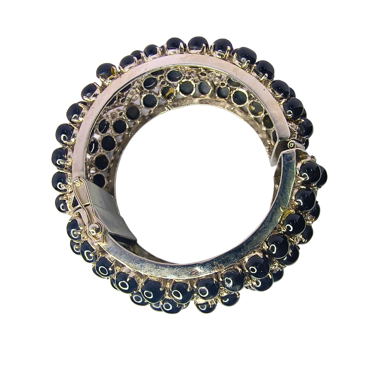 Statement Black Star & Zirconia Layered Bangle