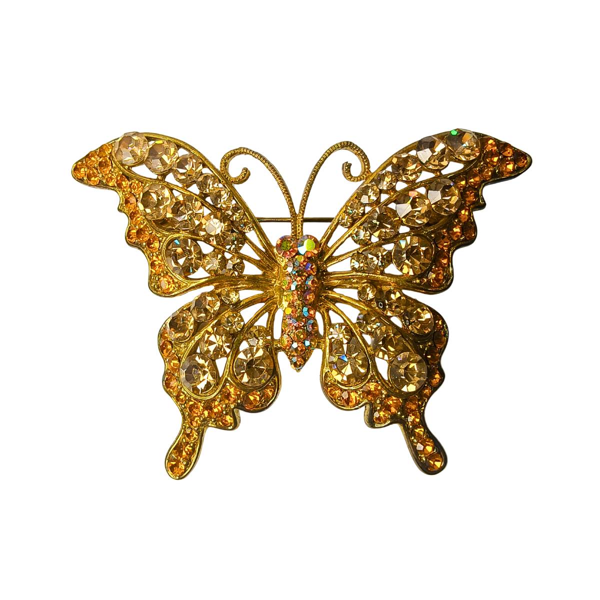 Sparkling Zirconia Butterfly Brooch — 18K Gold Plating