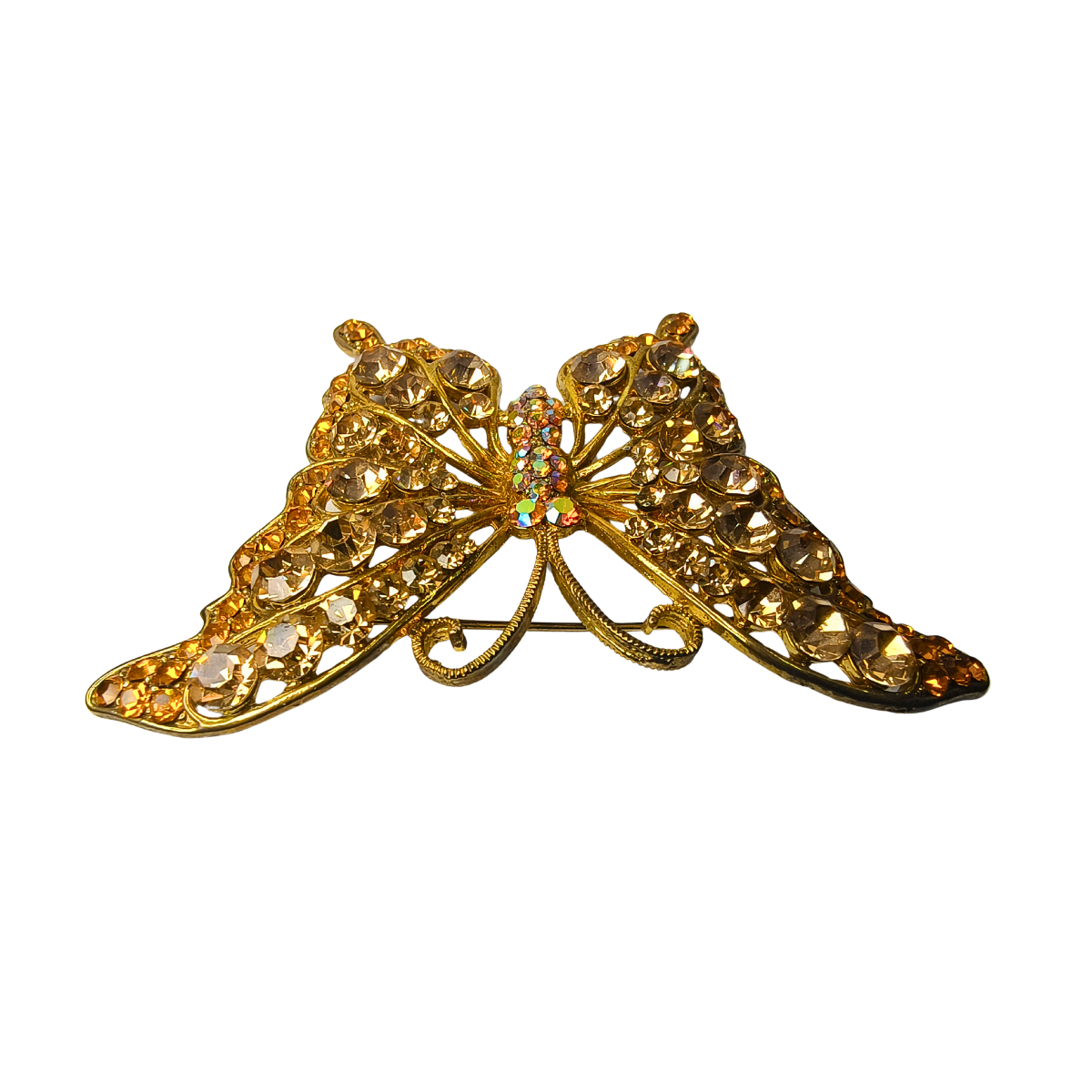 Sparkling Zirconia Butterfly Brooch — 18K Gold Plating