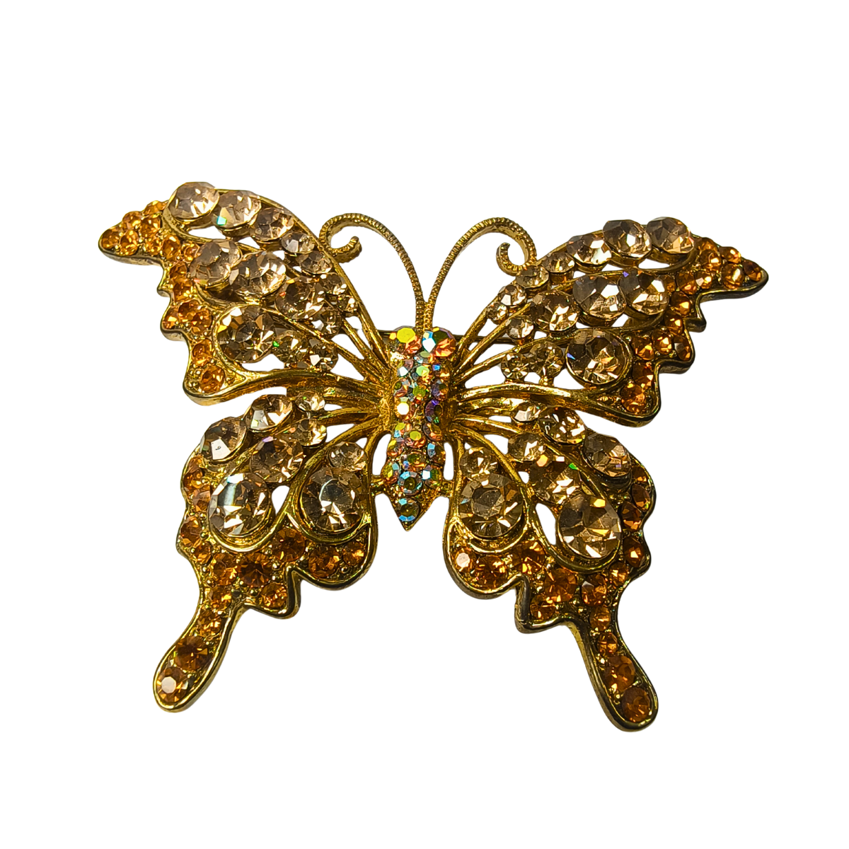 Sparkling Zirconia Butterfly Brooch — 18K Gold Plating