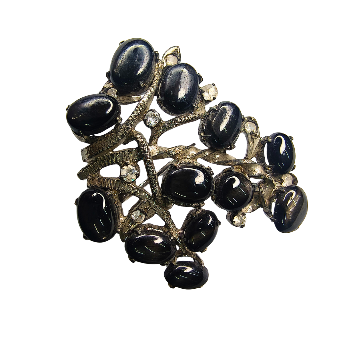 Midnight Black Star Brooch with Zirconia Sparkle