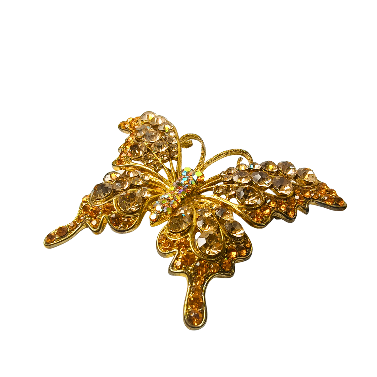 Sparkling Zirconia Butterfly Brooch — 18K Gold Plating