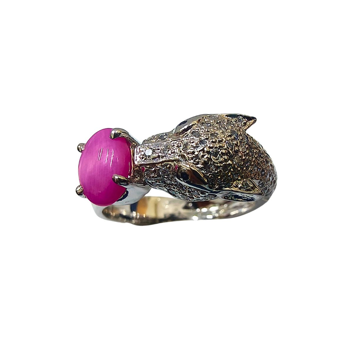 Lion Face Ring with Lundi Star & Lab Diamonds