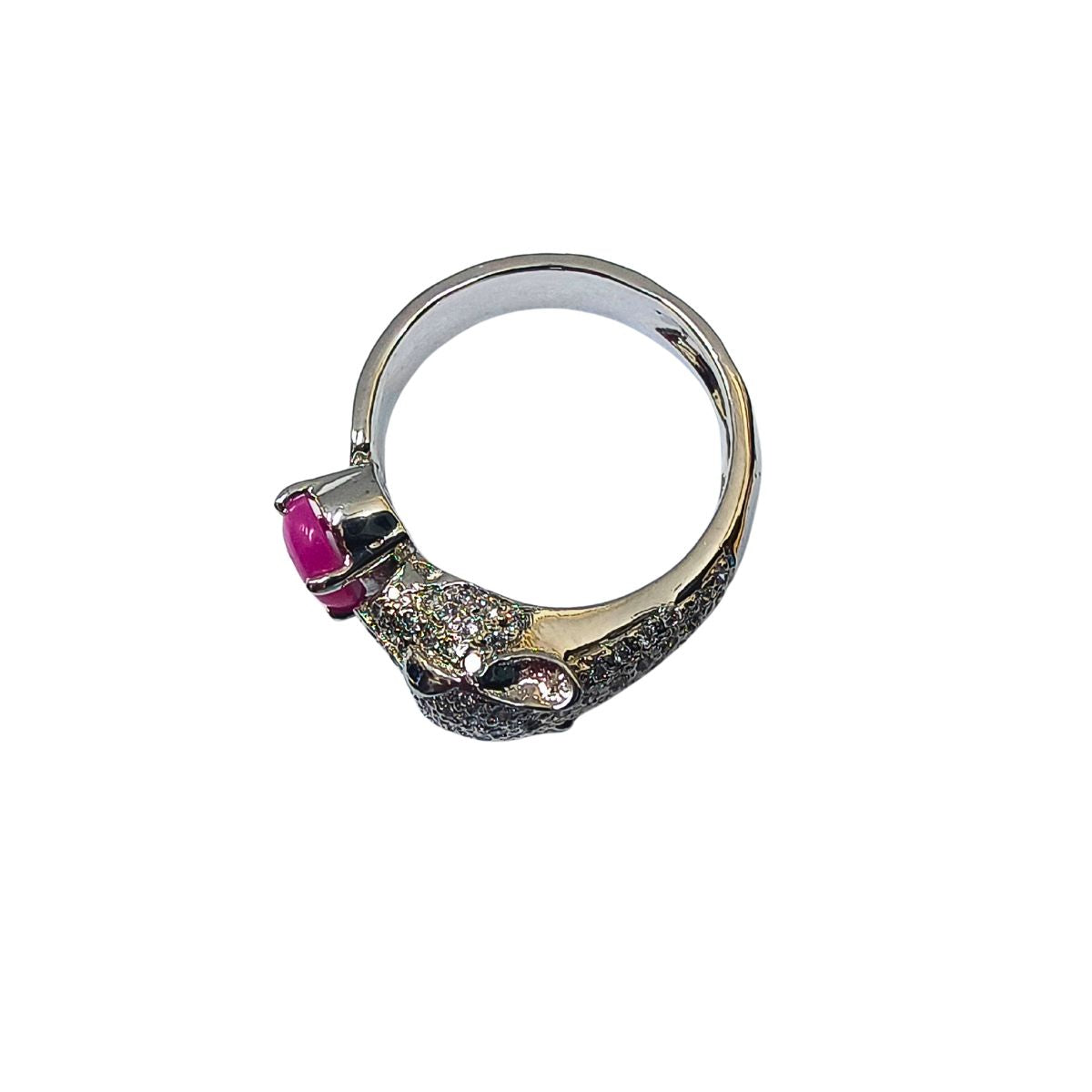 Lion Face Ring with Lundi Star & Lab Diamonds