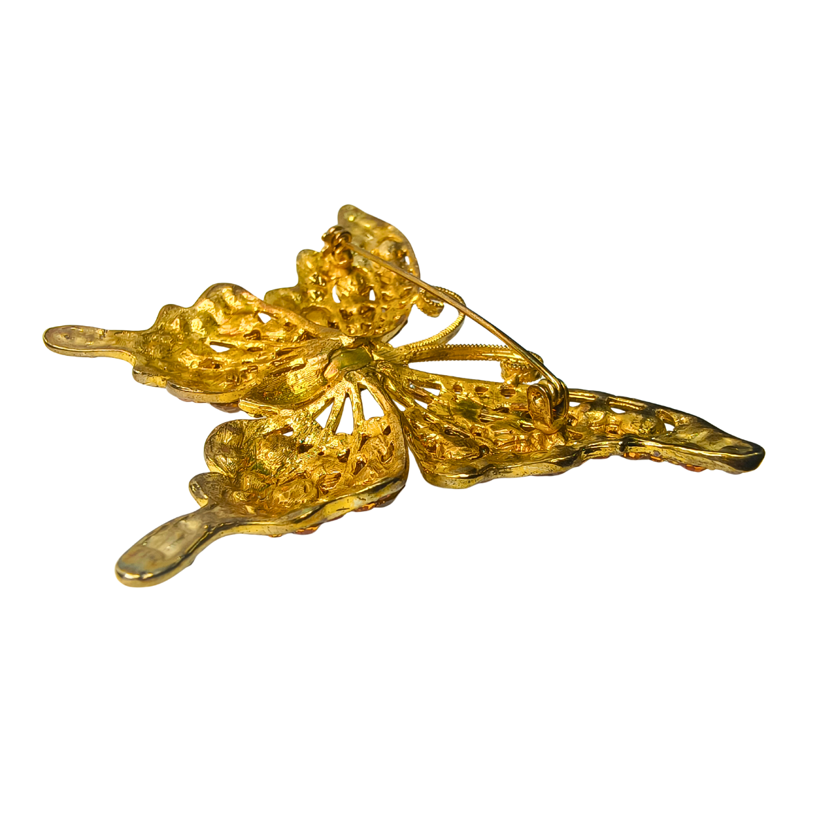 Sparkling Zirconia Butterfly Brooch — 18K Gold Plating