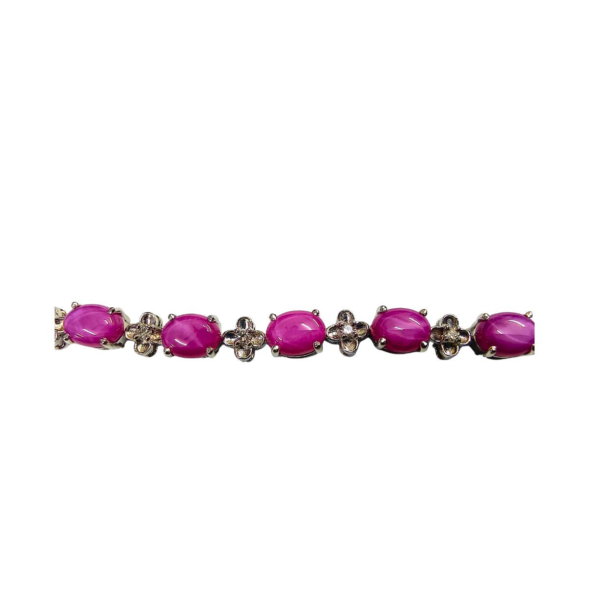 Refined Red Lundi Gemstone Silver Bracelet