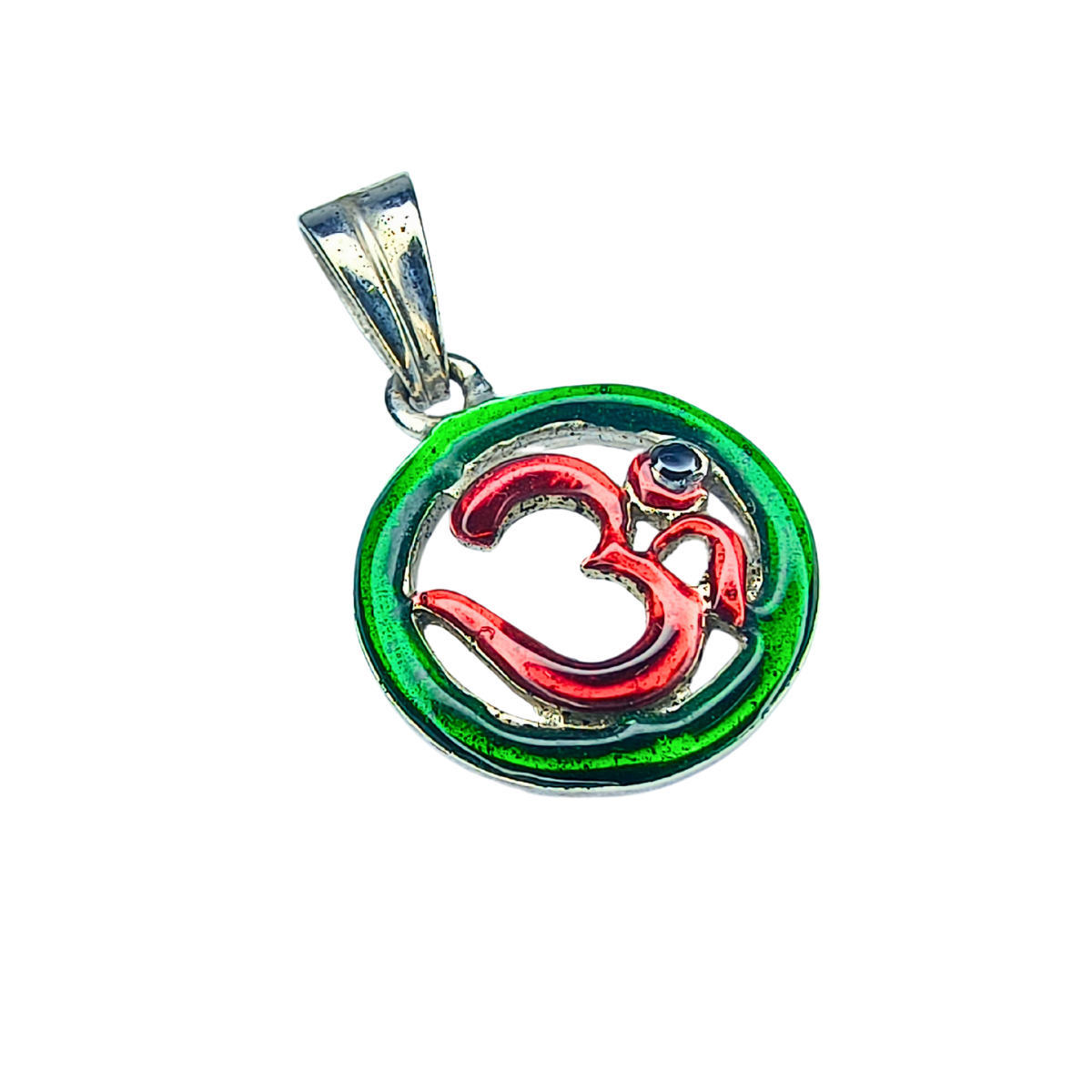 Traditional Om Pendant in Colorful Enamel