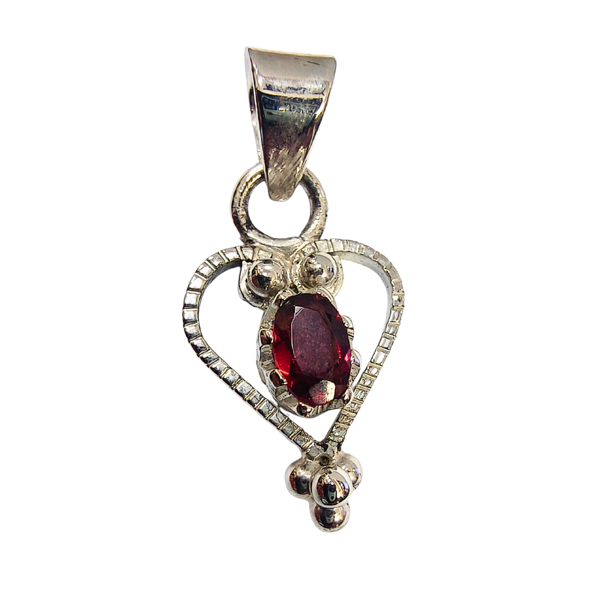 Eternal Red Heart Garnet Pendant
