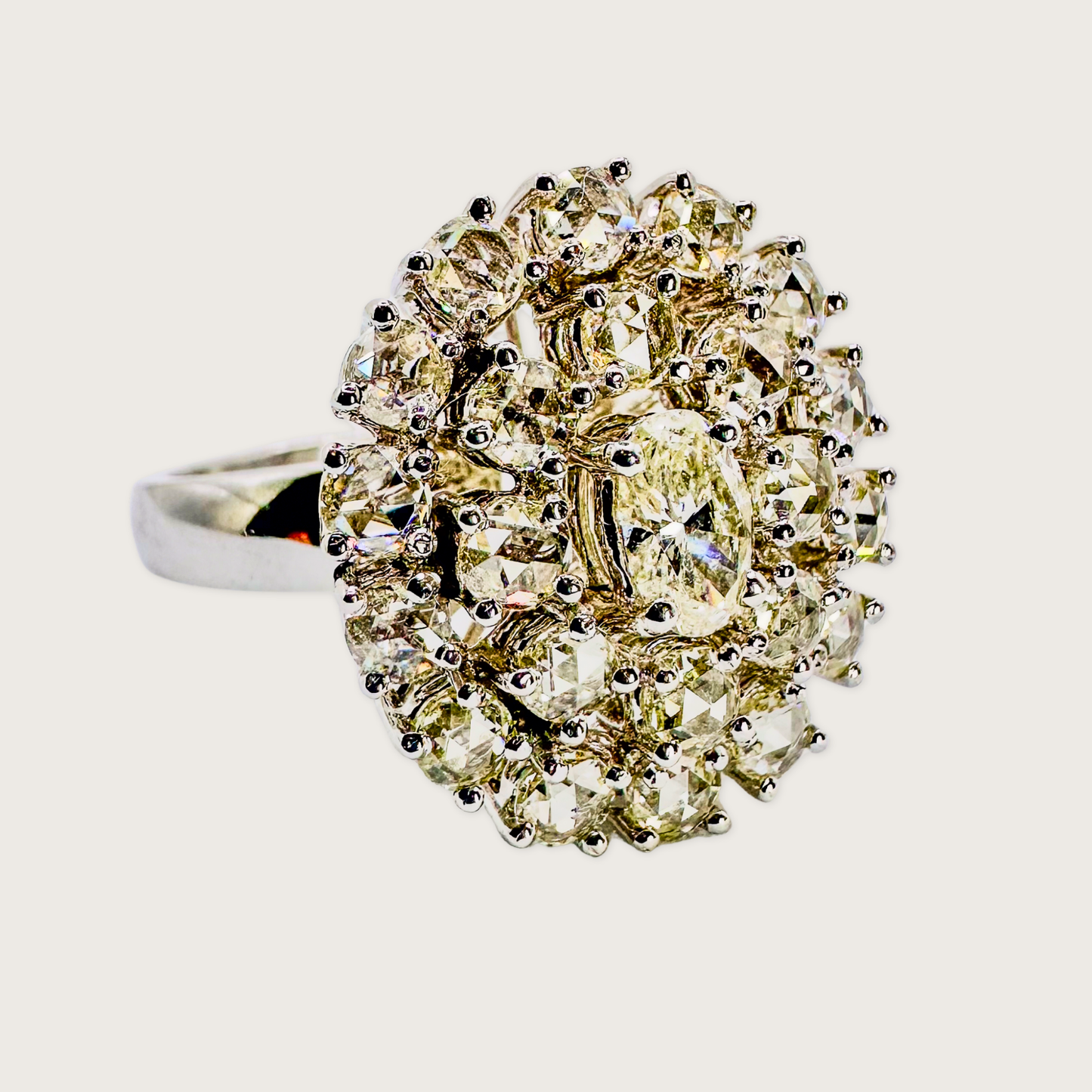 Eternal Halo – Multi-Layer Diamond Ring in 18K White Gold