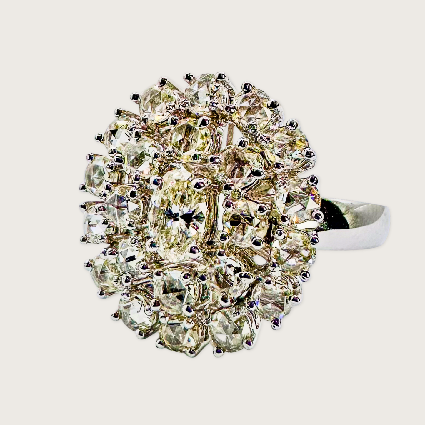 Eternal Halo – Multi-Layer Diamond Ring in 18K White Gold