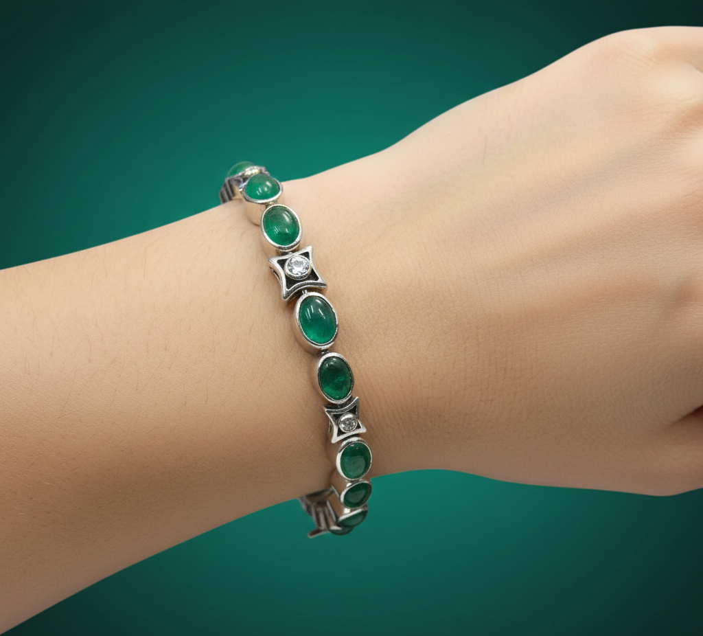 Royal Emerald & Zircon Bracelet