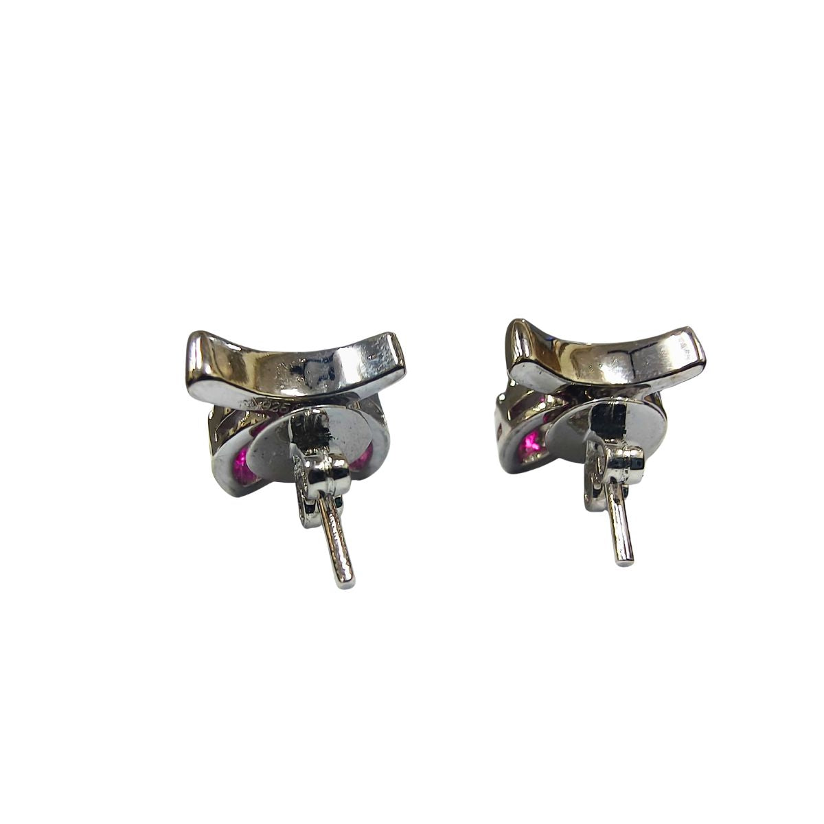 Dainty Ruby Studded Eartop Set in 925 Silver
